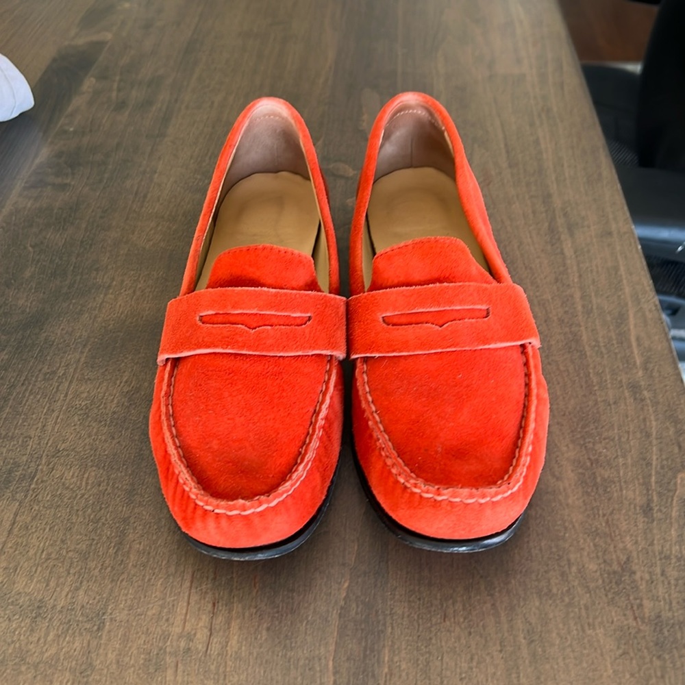 Cole Haan Suede Red Orange Loafers